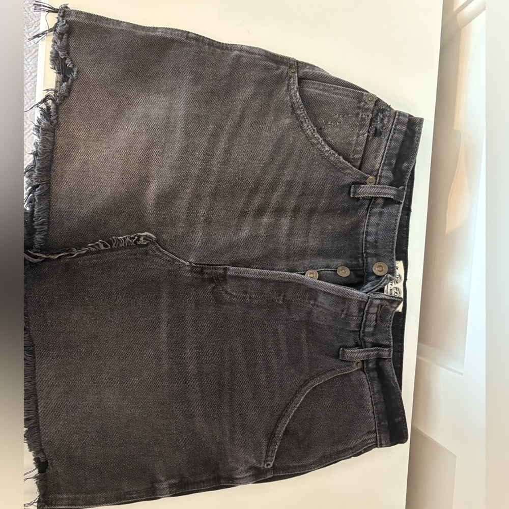 Free People Gray Mini Skirt Chic and Modern